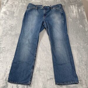 Gap Stretch Straight Leg Jeans Womens 16 Medium Wash Blue Mid Rise Denim